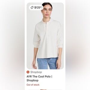 AYR “the cool polo” in cream, sz L